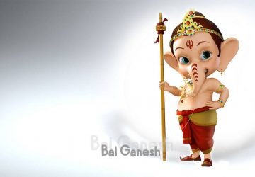 Little Bal Ganesh 3D HD Wallpaper 1366×768