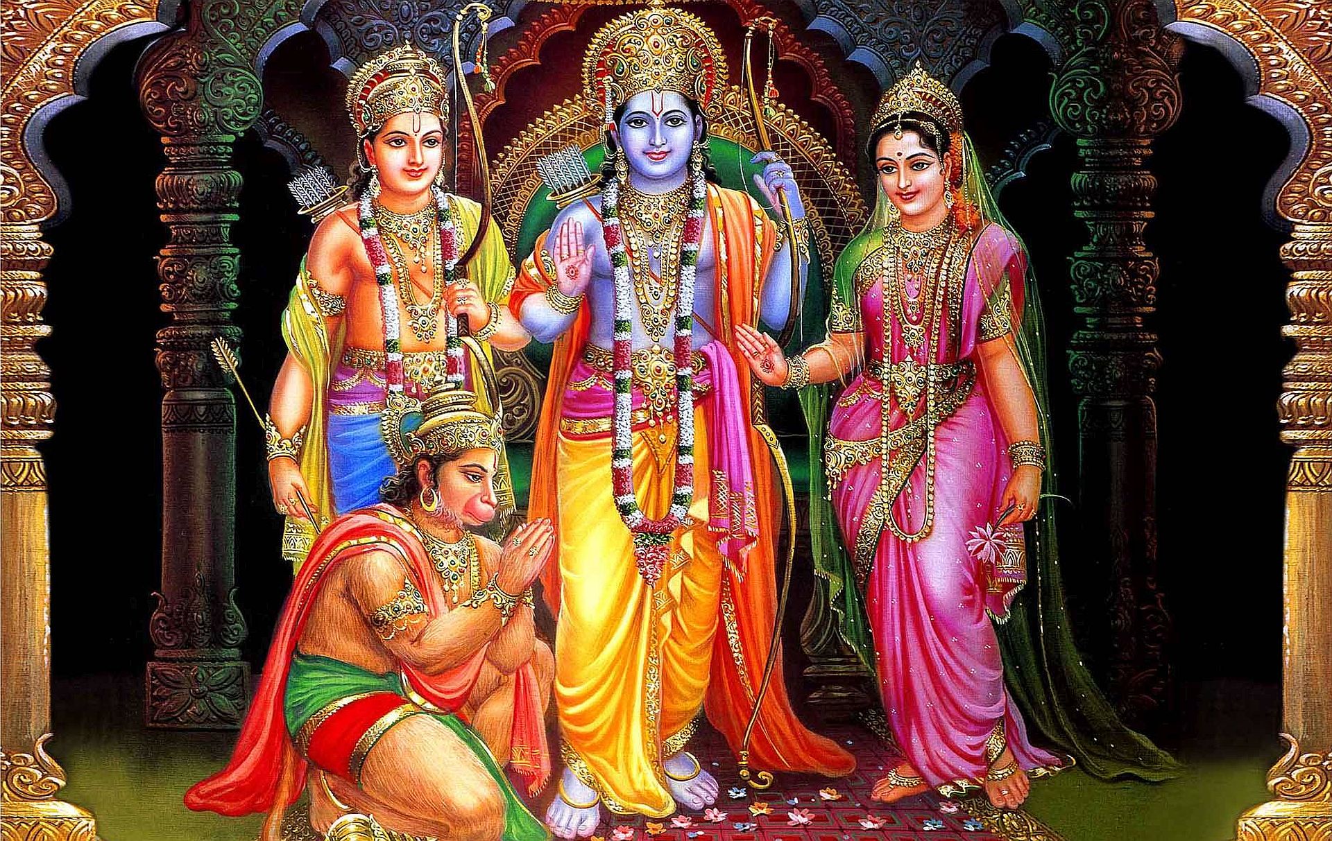 Lord Hanuman With Ram Sita And Lakshman Hd Wallpaper - God HD Wallpapers