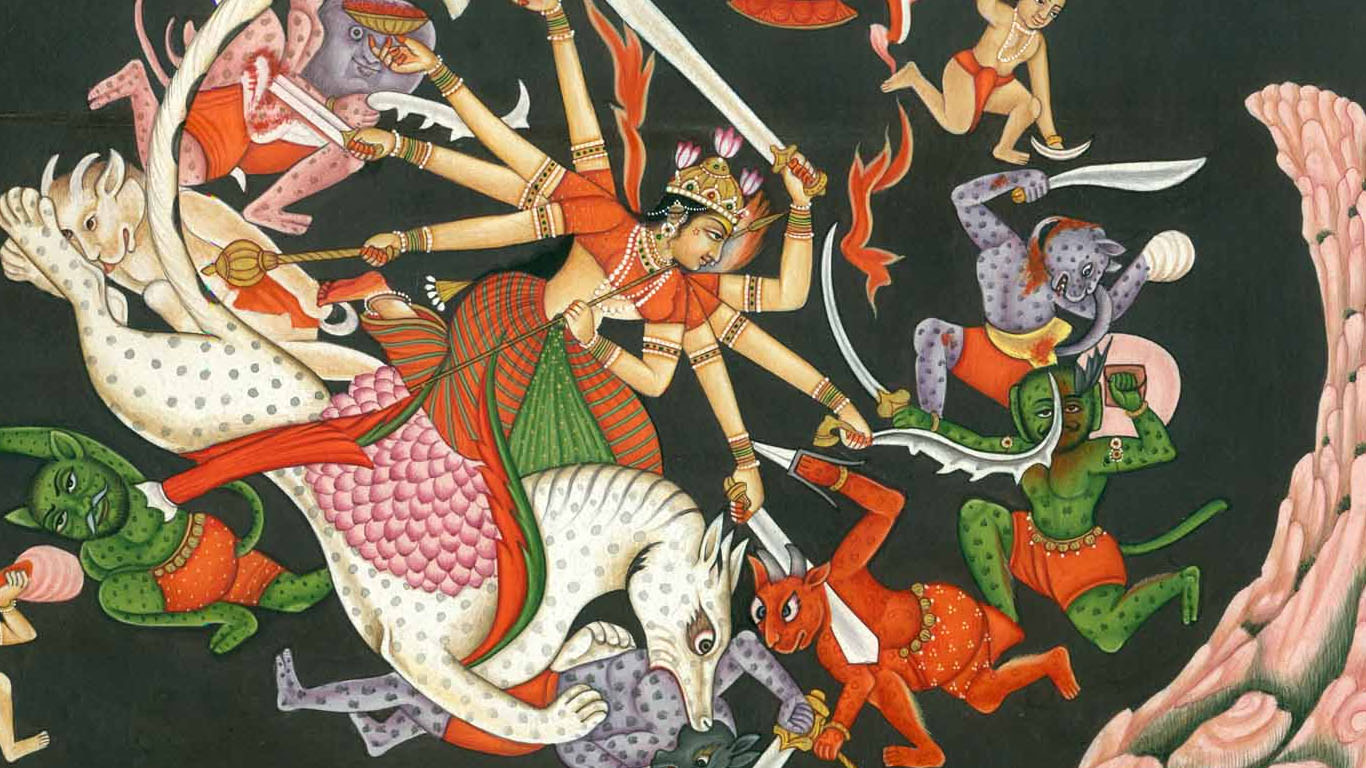 Beautiful Paintings Of Maa Durga