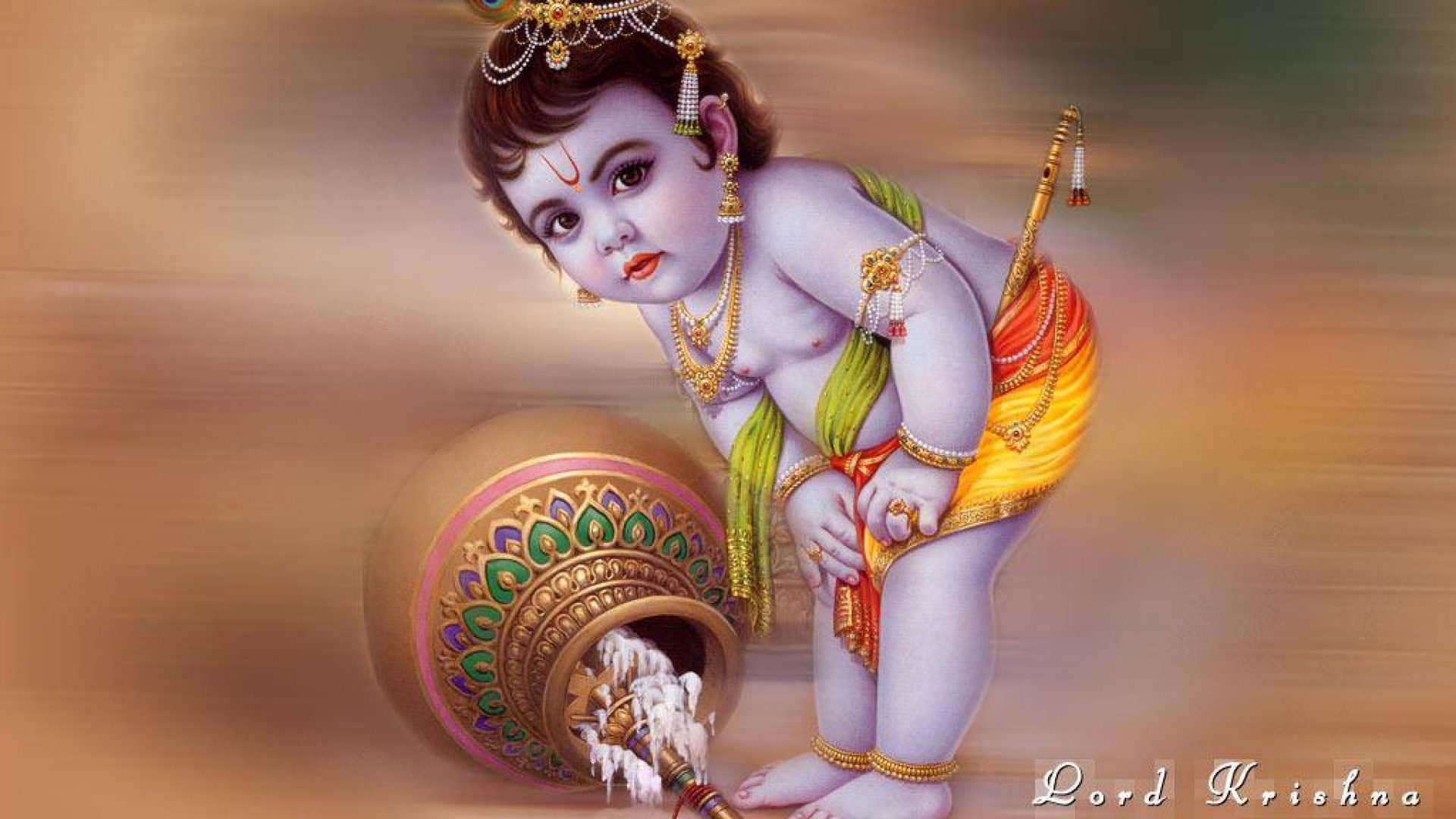 Lord Krishna Love Wallpaper with Radharani - HinduWallpaper