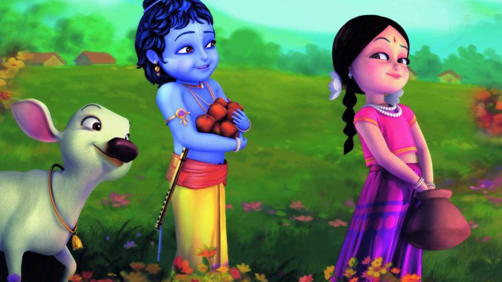 cute bal radhey krishna 3d hd desktop