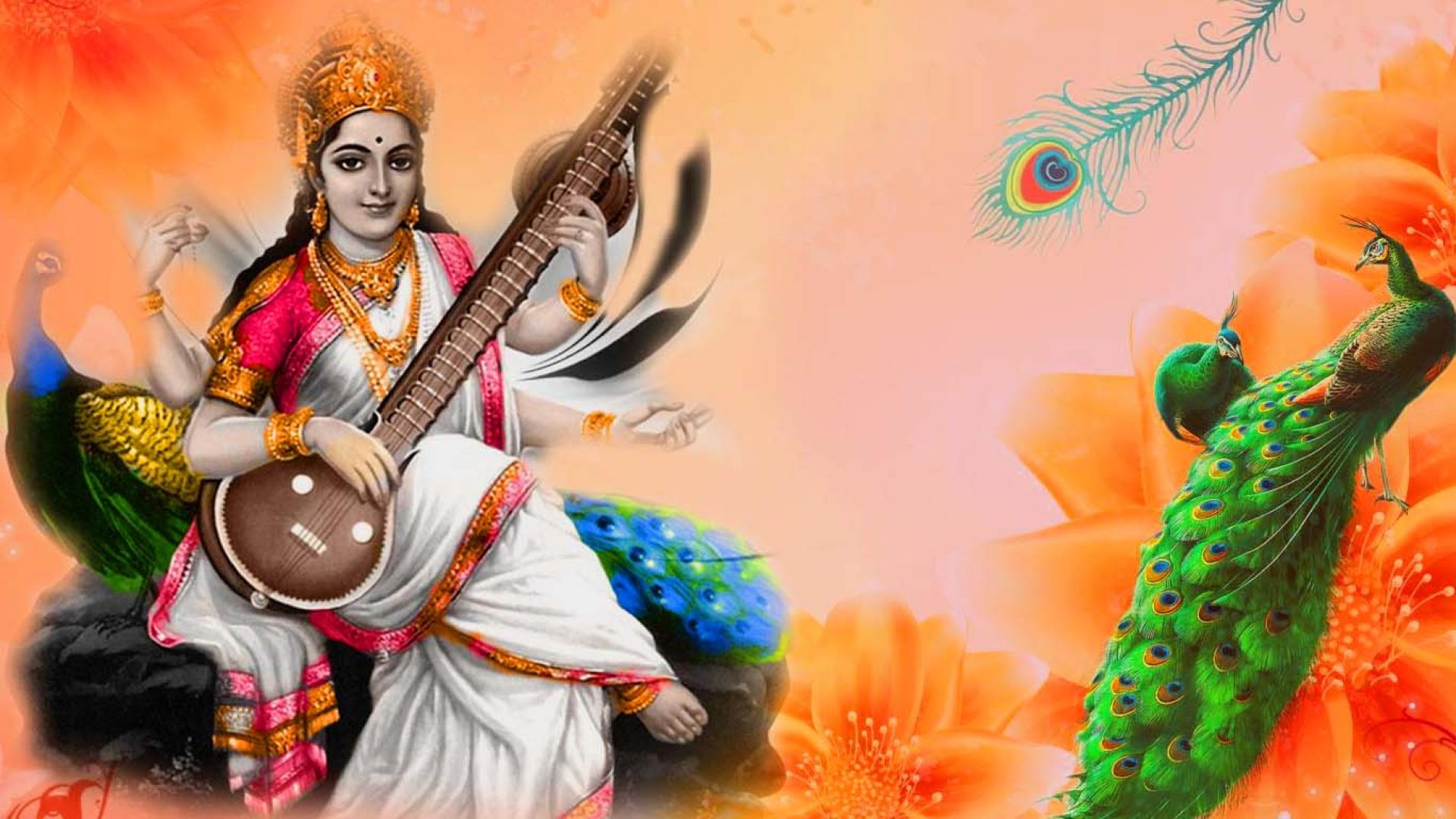 Goddess Saraswati Wallpaper | Hindu Gods and Goddesses