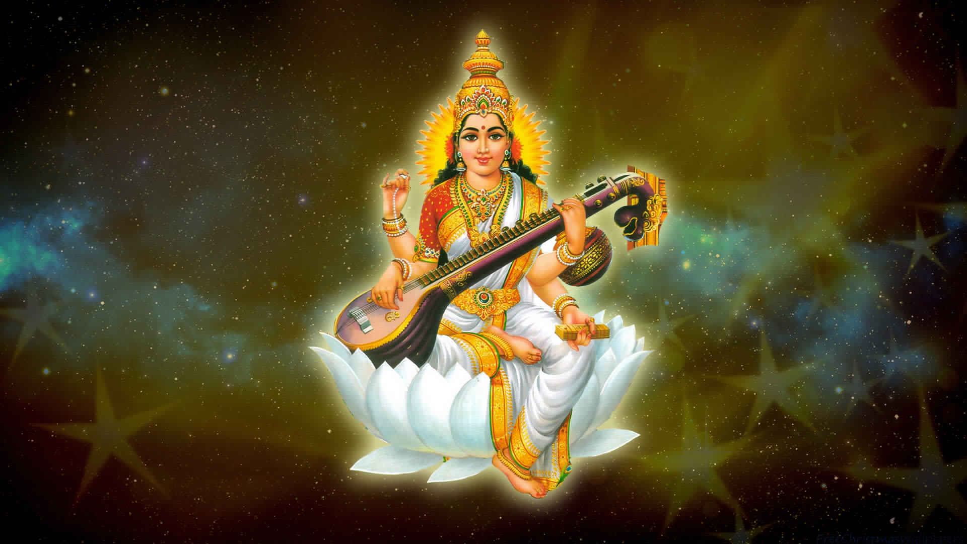 Jai Maa Saraswati Hd Wallpaper | Hindu Gods and Goddesses