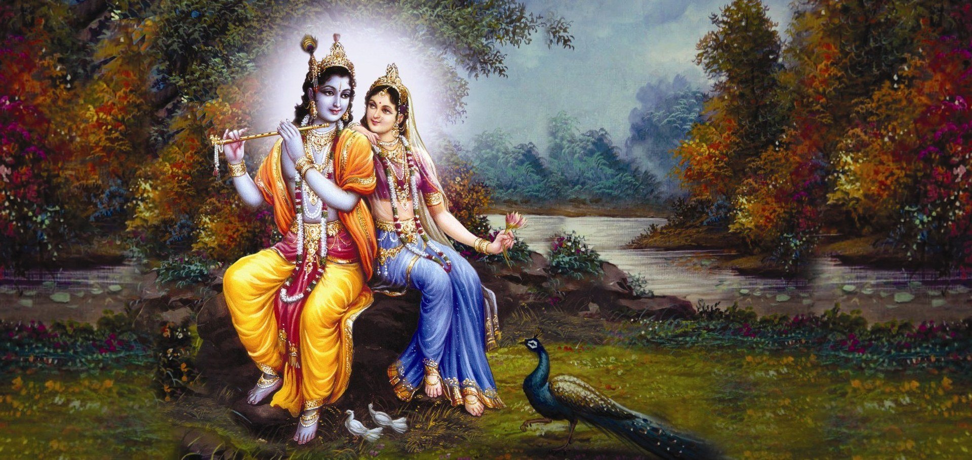 Jai Rahdakrishna Vrindavan Painting | Hindu Gods and Goddesses