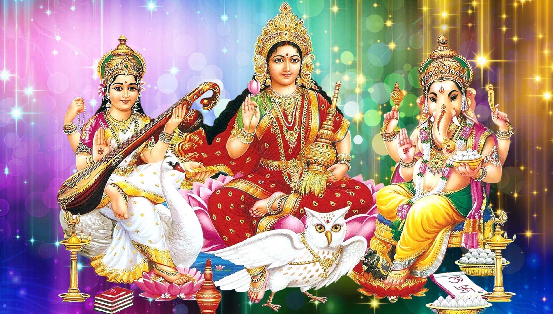 Lakshmi Ganesh Saraswati Desktop Wallpapers Hd - God HD Wallpapers