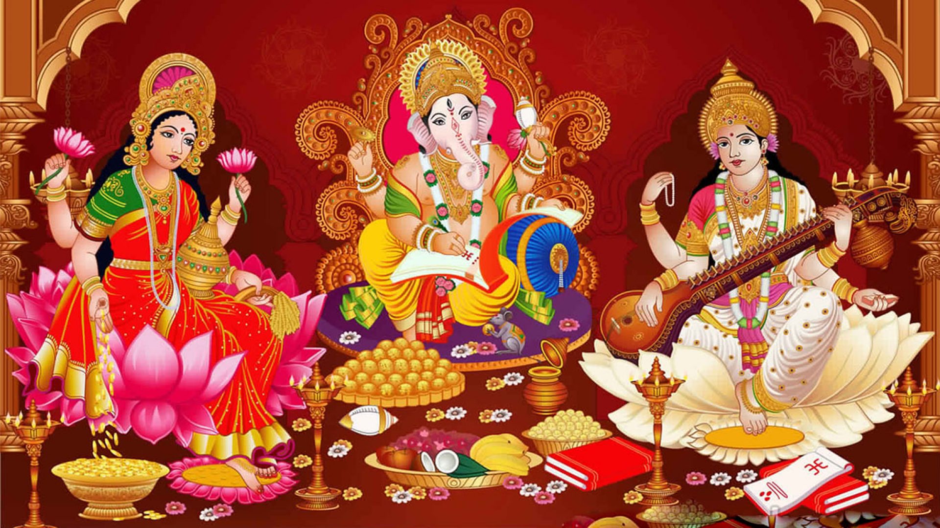 Laxmi Ganesh Saraswati Wallpaper For Mobile - God HD Wallpapers