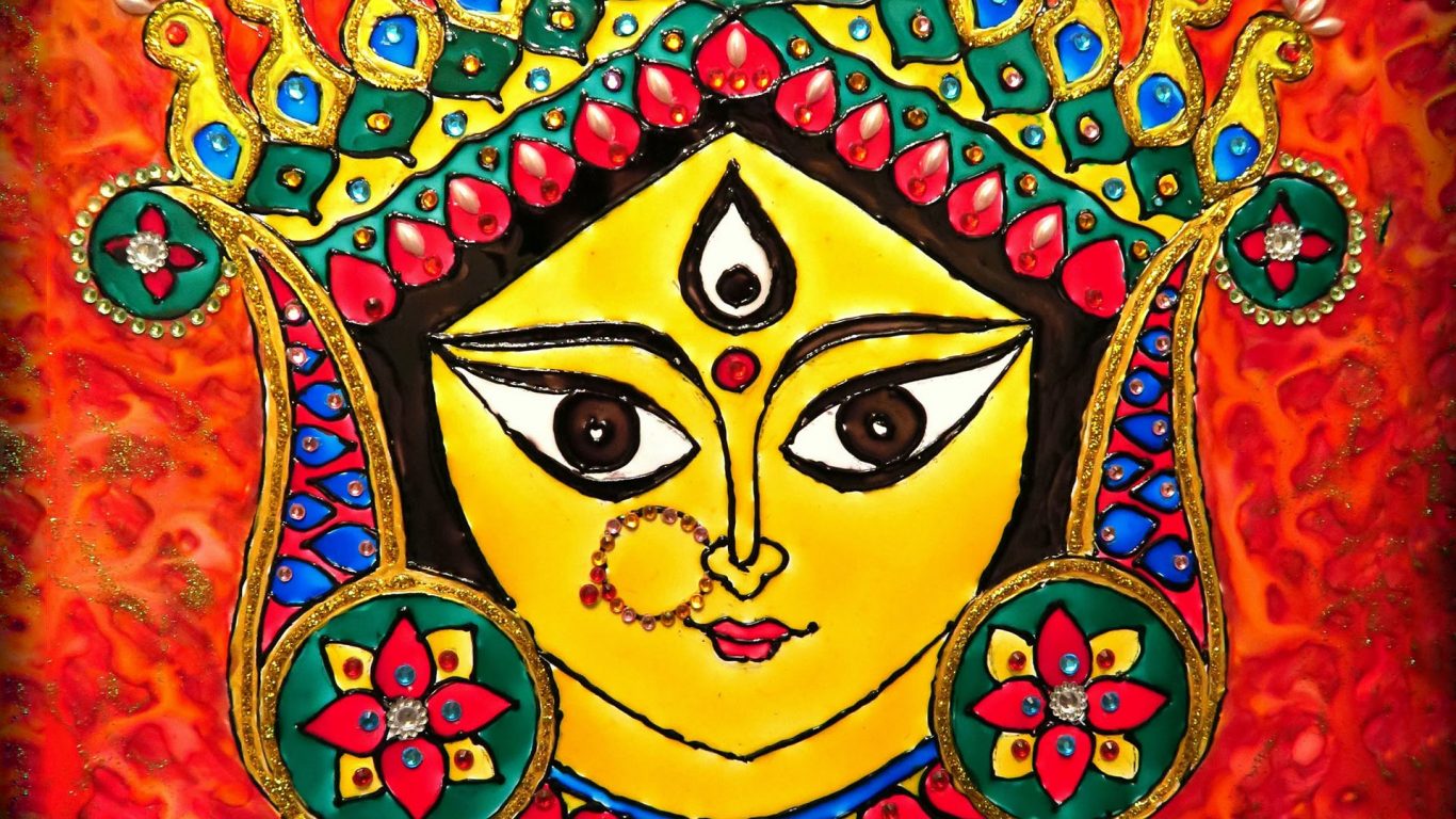 Durga maa drawing with oil pastel/how to draw durga maa/Navratri drawing  easy/Durga drawing tutorial - YouTube