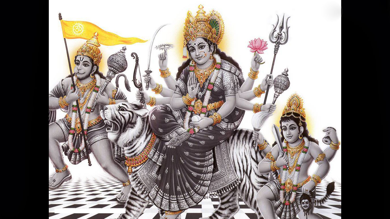 Maa Durga Hanuman Image - God HD Wallpapers