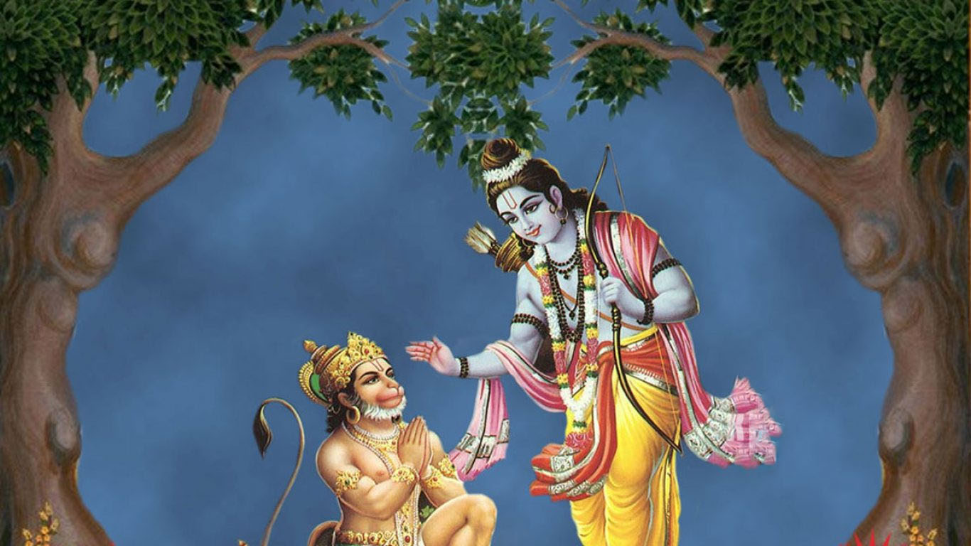 Lord Sri Ram hugging Hanuman Image  HinduPad