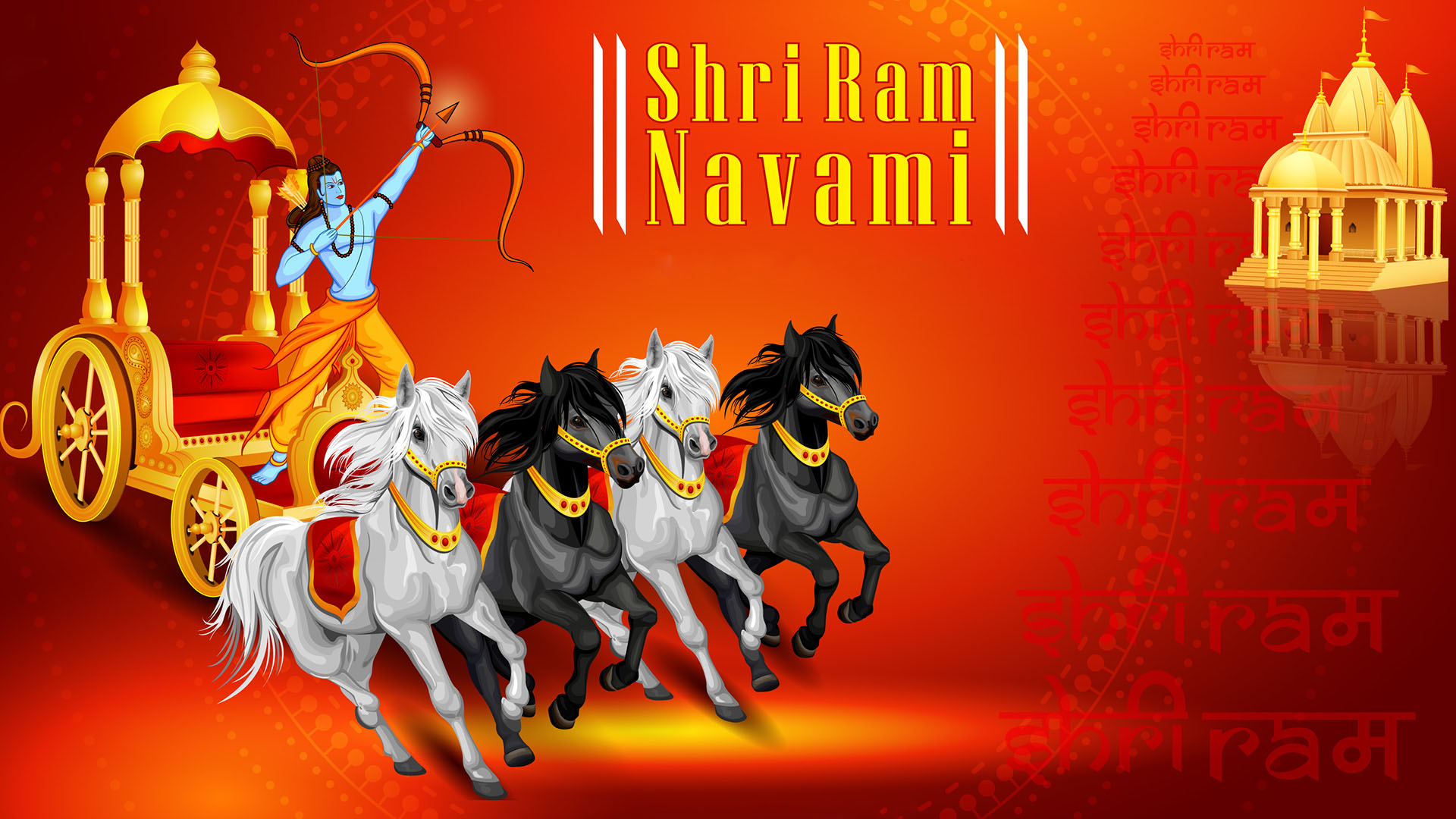 Ram Navami Hd / Ram Navmi In Dark Background Wallpaper - Happy ram