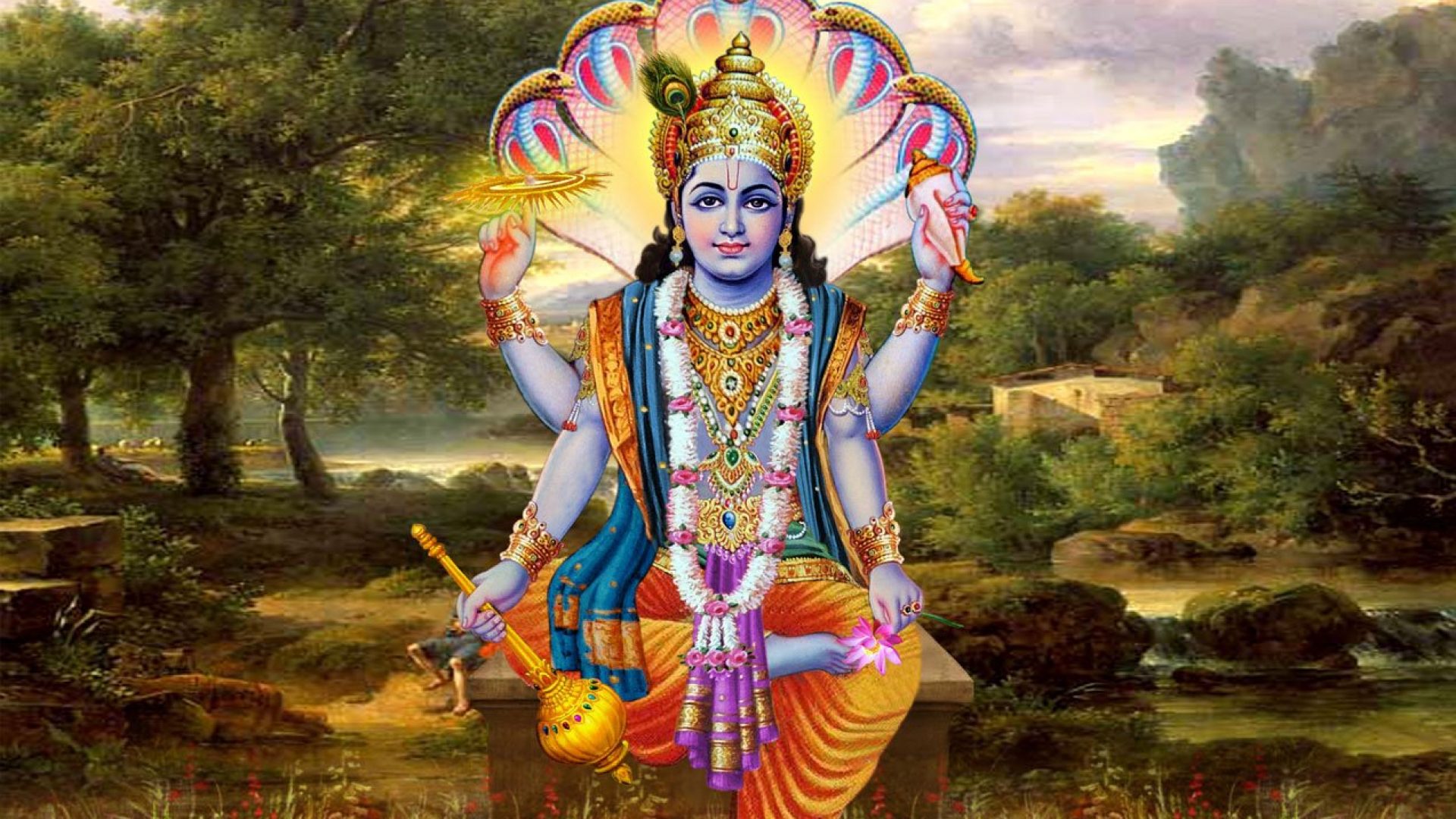 wallpics Vishnu ji Bhagwan Photo Paper Poster for Home Decor (Multicolour,  13X19 inch, ps1885) : Amazon.in: Home & Kitchen