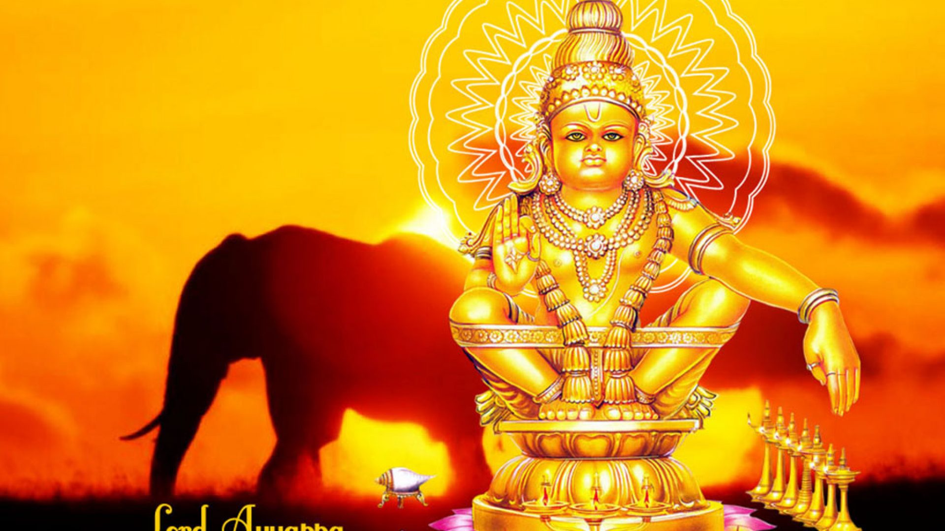 Download Lord Ayyappa On White Wall Wallpaper | Wallpapers.com