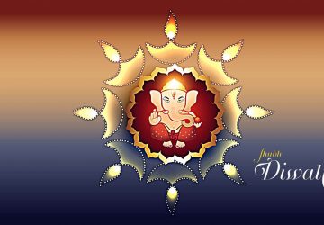 Happy Diwali Abstract Art Lord Ganesha