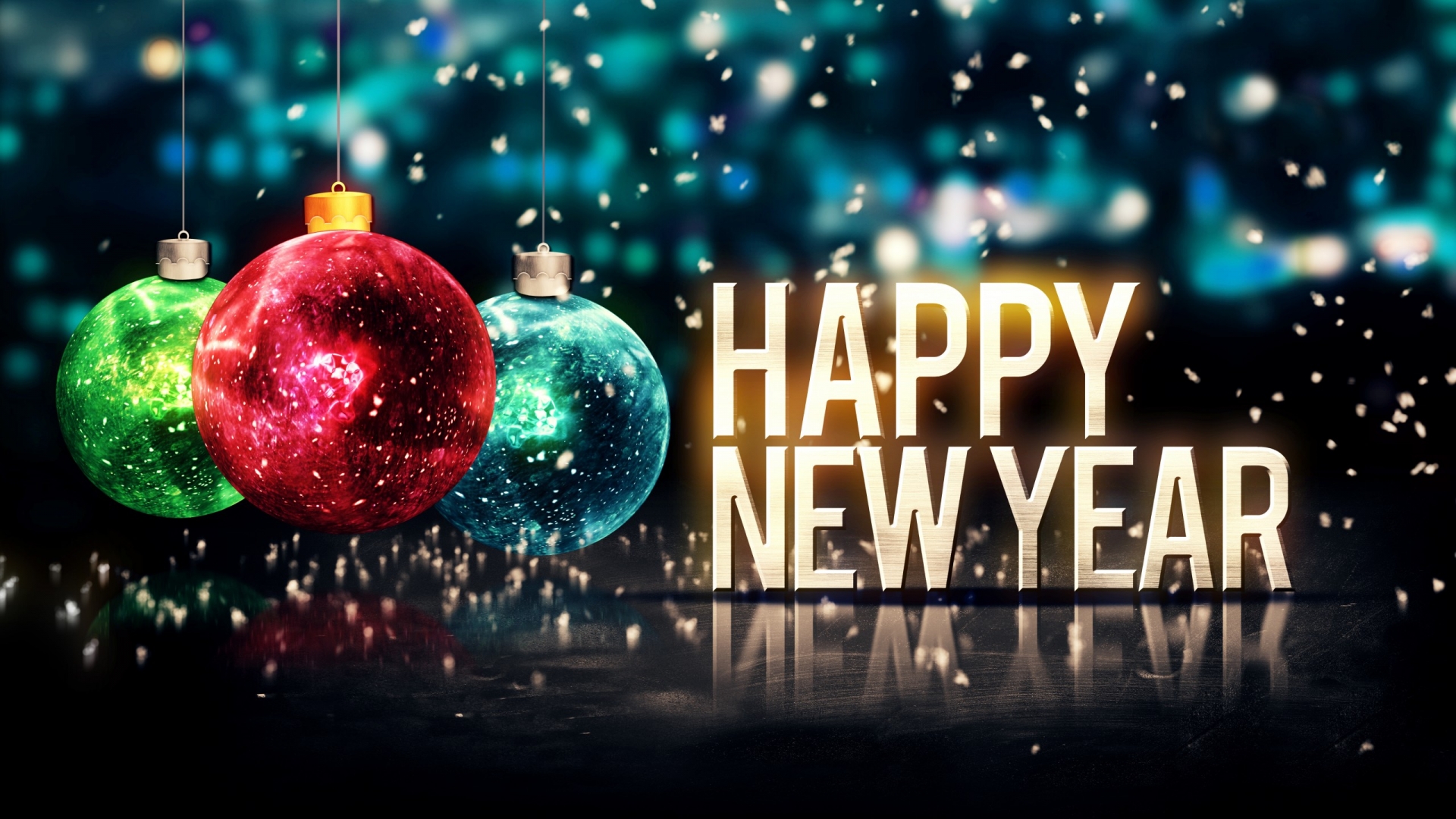 Happy New Year Ornament Hd Wallpaper 1080p Free Download