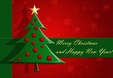 Merry Christmas And Happy New Year Tree Wishes Wallpaper Image