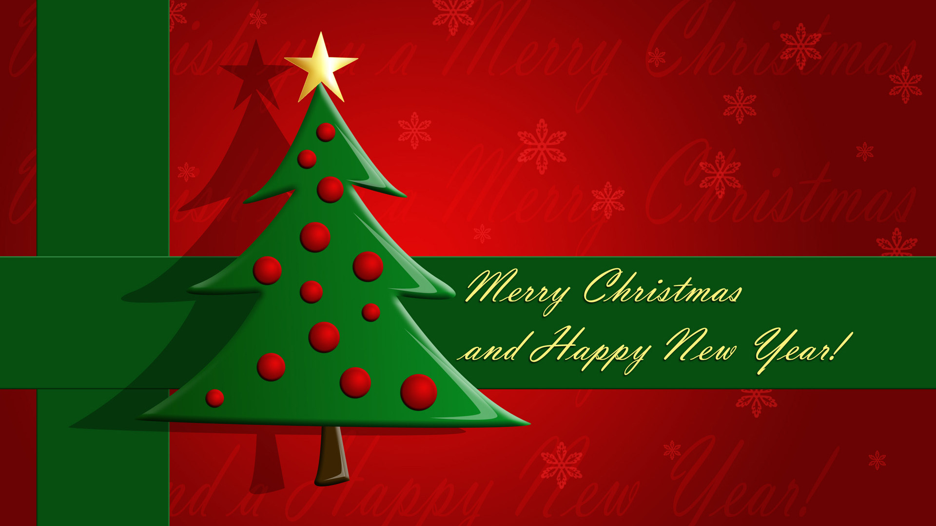 Merry Christmas And Happy New Year Tree Wishes Wallpaper Image