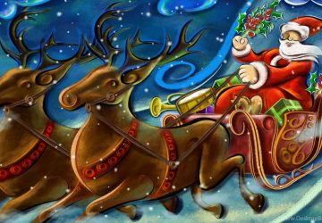 Cartoon Pictures Of Santa Claus And His Reindeer