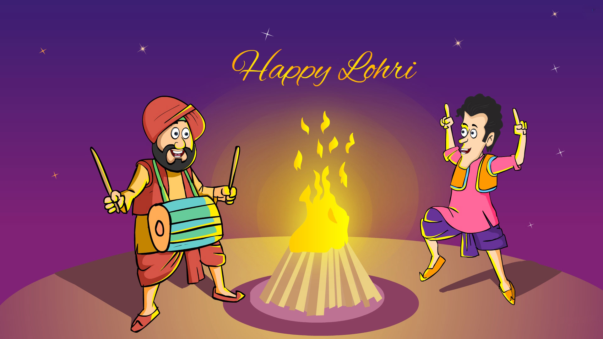 Happy Lohri Cartoon Pictures