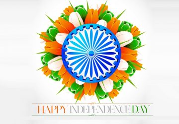 Happy Republic Day Flowers Orange White Green Image