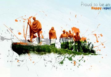 Republic Day With Mahatma Gandhi 1080P Wallpaper