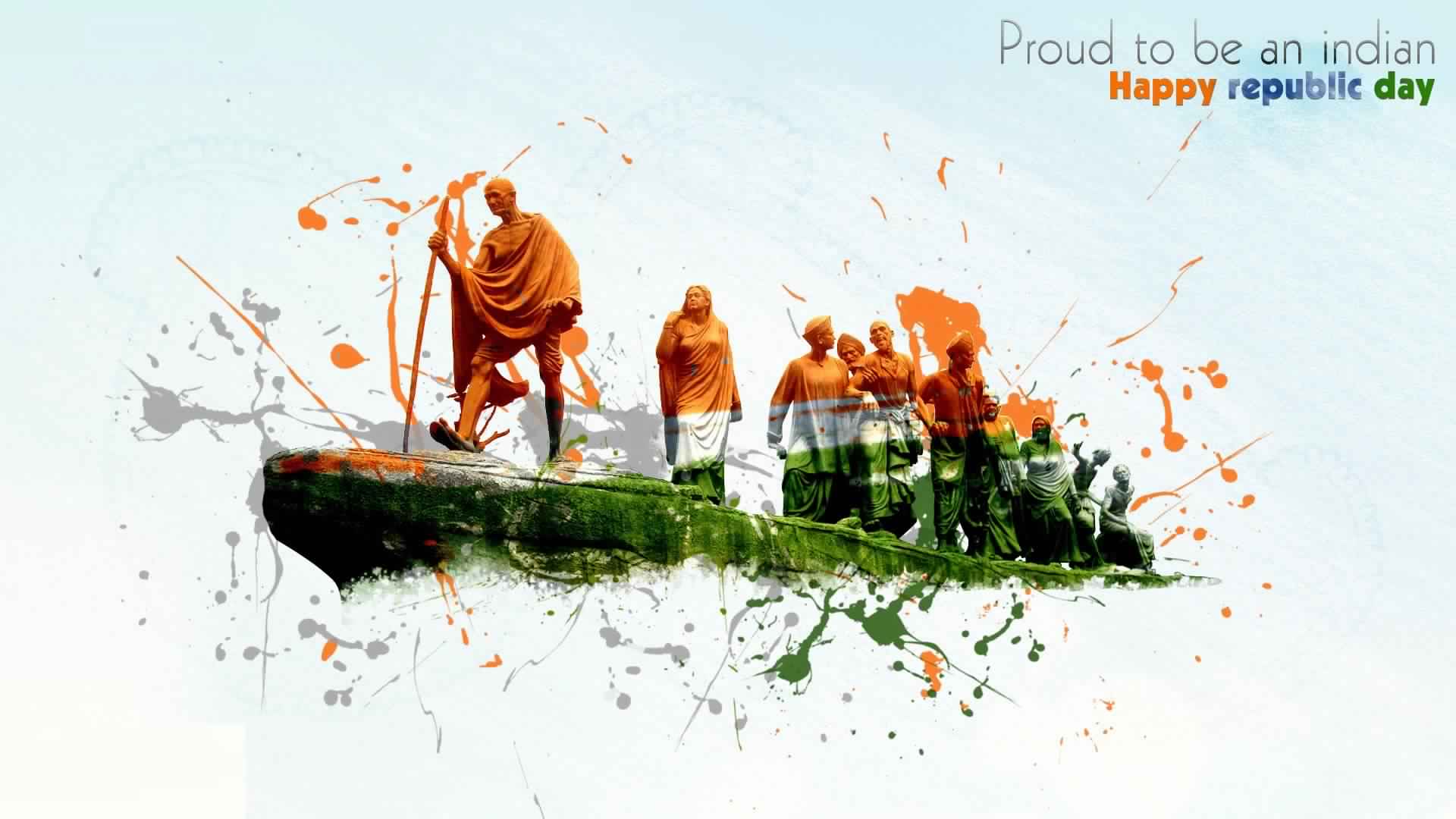 Republic Day With Mahatma Gandhi 1080P Wallpaper | Festivals