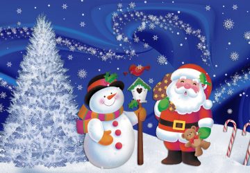 Snowman Santa Claus Wallpaper Download