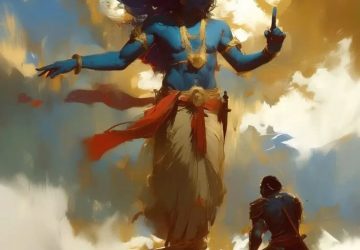 Lord Krishna Guiding Arjuna – Bhagavad Gita HD Image