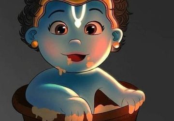 Cute Baby Krishna Wallpaper 4K